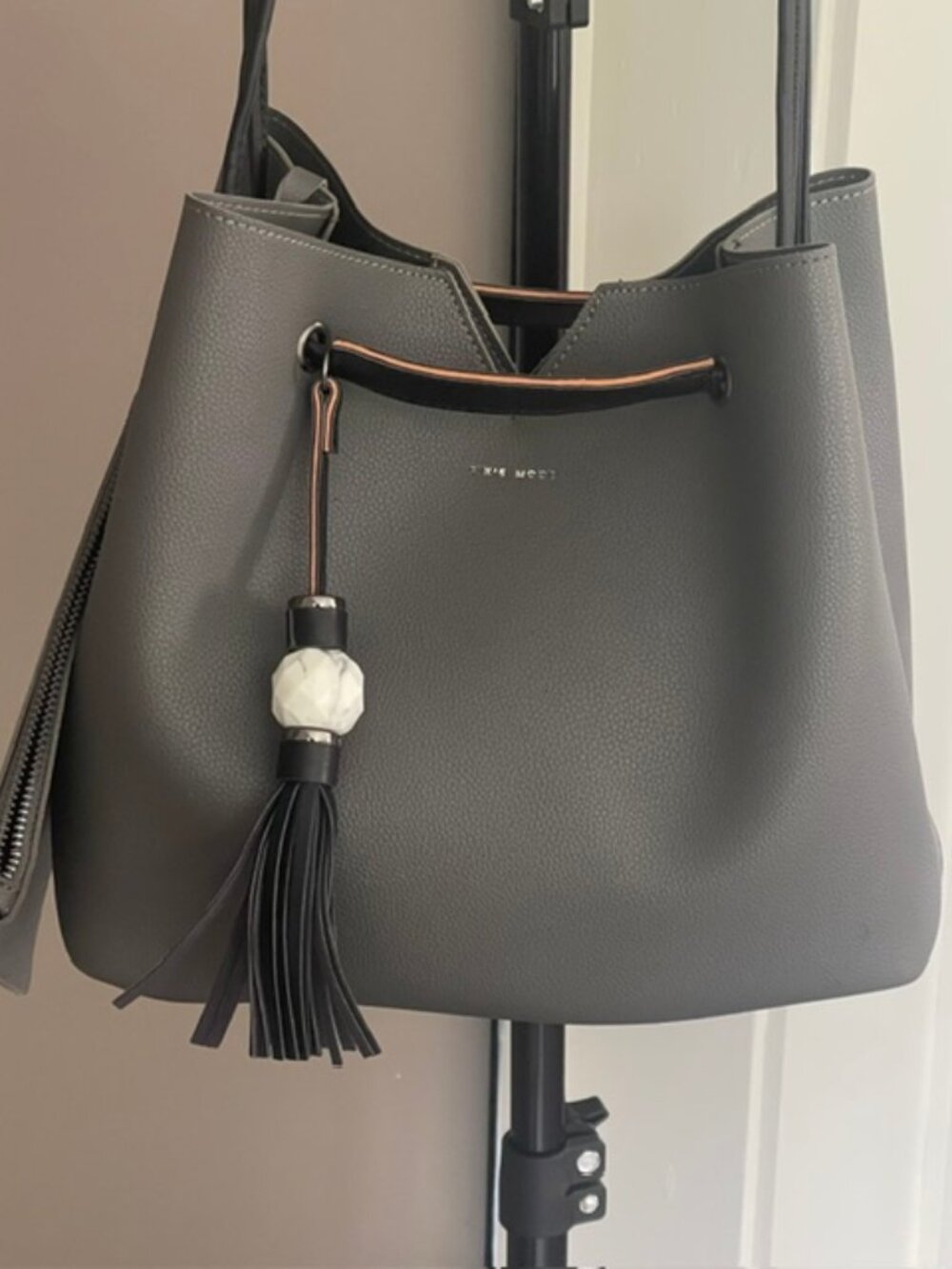 Pixie Mood Jasmine Bag Grey Vegan Leather Tote. New Condition.